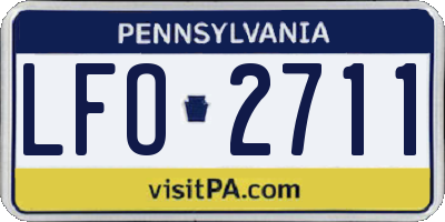 PA license plate LFO2711