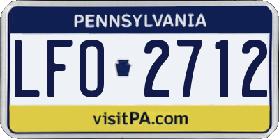 PA license plate LFO2712