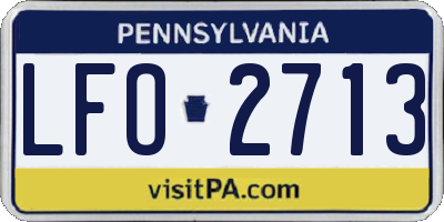 PA license plate LFO2713