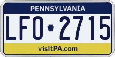 PA license plate LFO2715