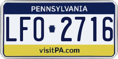 PA license plate LFO2716