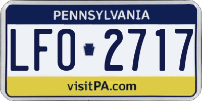 PA license plate LFO2717
