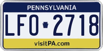 PA license plate LFO2718