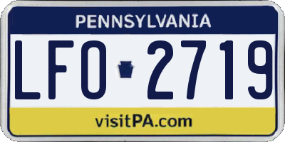 PA license plate LFO2719