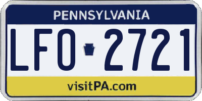 PA license plate LFO2721