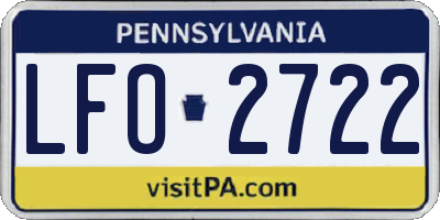 PA license plate LFO2722
