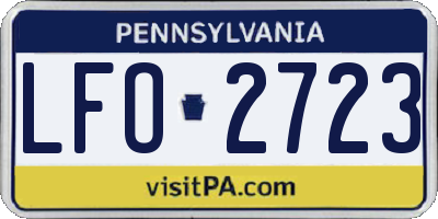 PA license plate LFO2723
