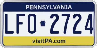 PA license plate LFO2724