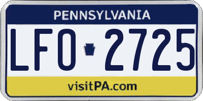 PA license plate LFO2725