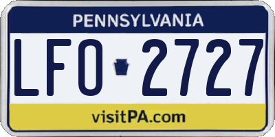 PA license plate LFO2727