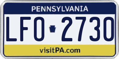 PA license plate LFO2730