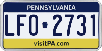 PA license plate LFO2731