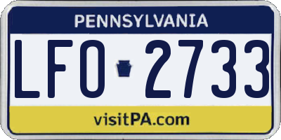 PA license plate LFO2733