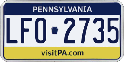 PA license plate LFO2735