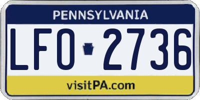 PA license plate LFO2736