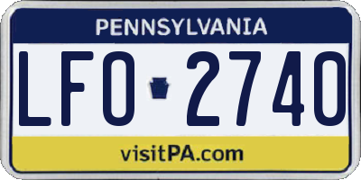 PA license plate LFO2740