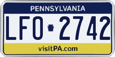 PA license plate LFO2742