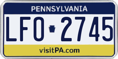PA license plate LFO2745