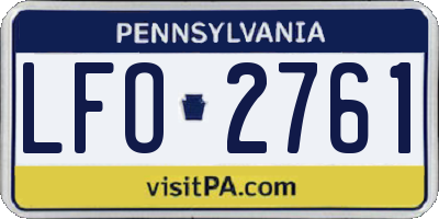 PA license plate LFO2761