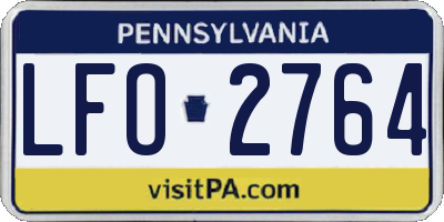 PA license plate LFO2764