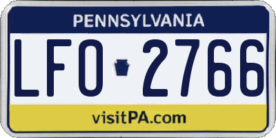 PA license plate LFO2766