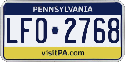 PA license plate LFO2768