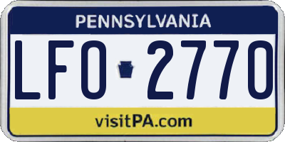 PA license plate LFO2770