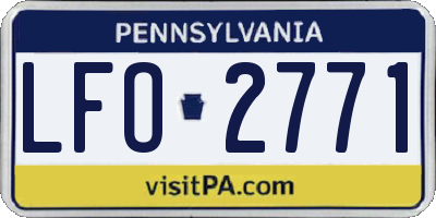 PA license plate LFO2771