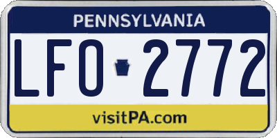 PA license plate LFO2772