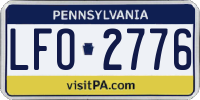 PA license plate LFO2776