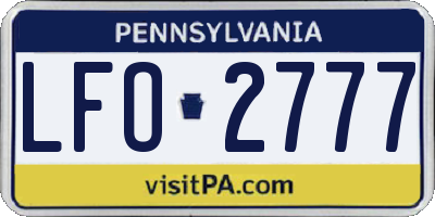 PA license plate LFO2777