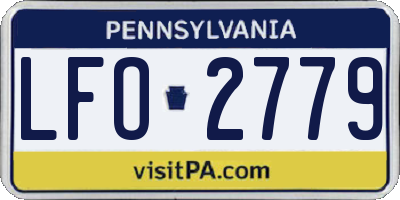 PA license plate LFO2779