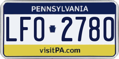 PA license plate LFO2780