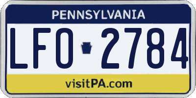 PA license plate LFO2784
