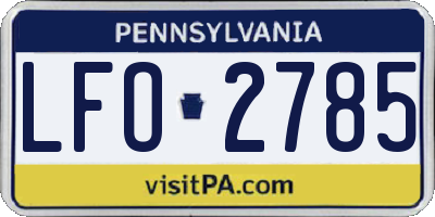 PA license plate LFO2785