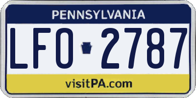 PA license plate LFO2787