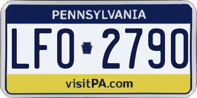 PA license plate LFO2790