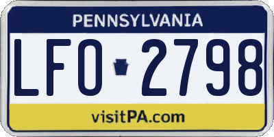 PA license plate LFO2798