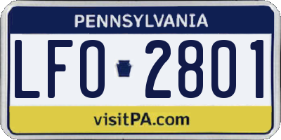 PA license plate LFO2801