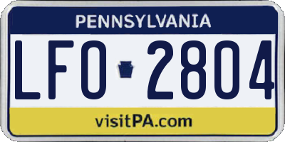 PA license plate LFO2804