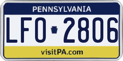 PA license plate LFO2806