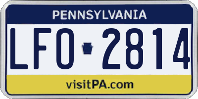PA license plate LFO2814