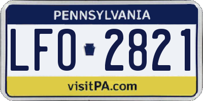 PA license plate LFO2821