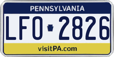 PA license plate LFO2826