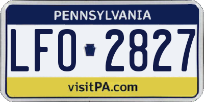 PA license plate LFO2827