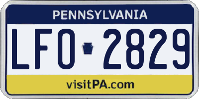 PA license plate LFO2829