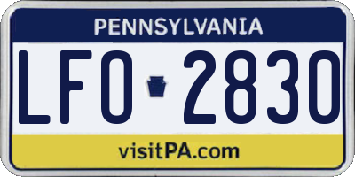 PA license plate LFO2830
