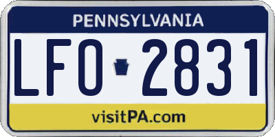 PA license plate LFO2831