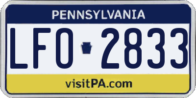 PA license plate LFO2833