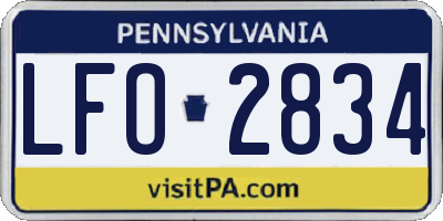 PA license plate LFO2834